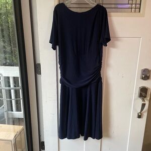 Rekucci Women's Slimming Short Sleeve Fit-N-Flare Crossover Tummy Control Dress